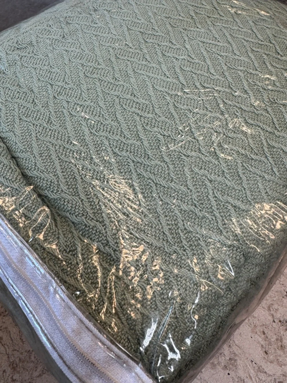 Vintage Charisma by Fieldcrest Classic Blanket size King‎ mint green 100% Cotton